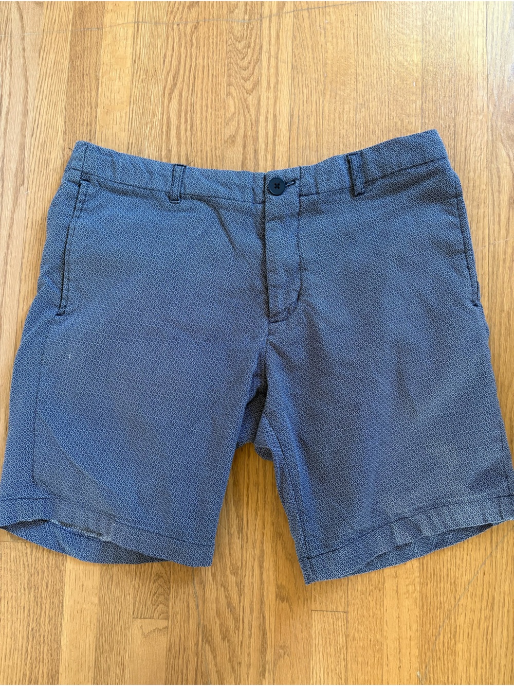 Frank & Oak Men's Blue Textured Cotton Shorts